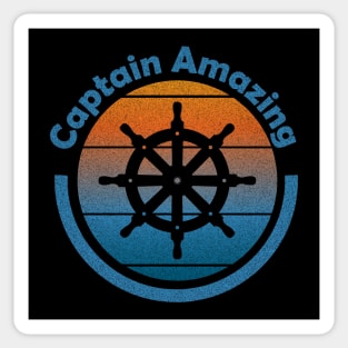 Captain Amazing at the Helm Sailing Sticker